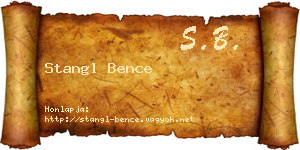 Stangl Bence névjegykártya